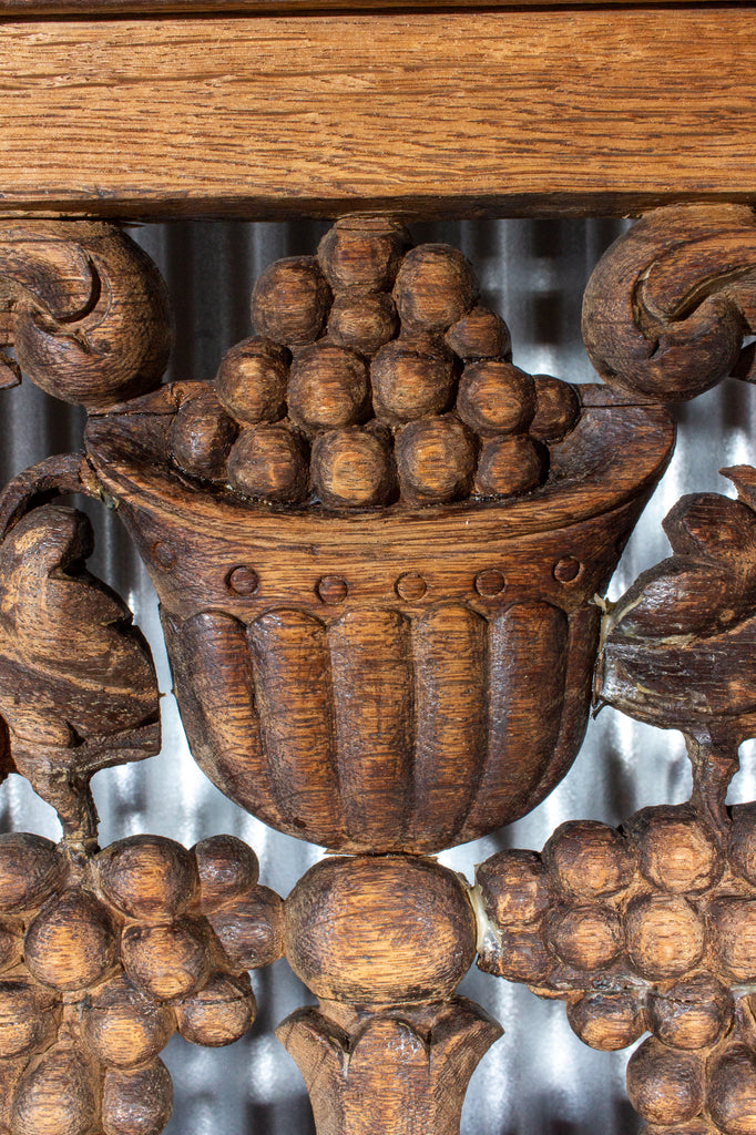 Large Antique French Oak Prie Dieu with Open Carvings