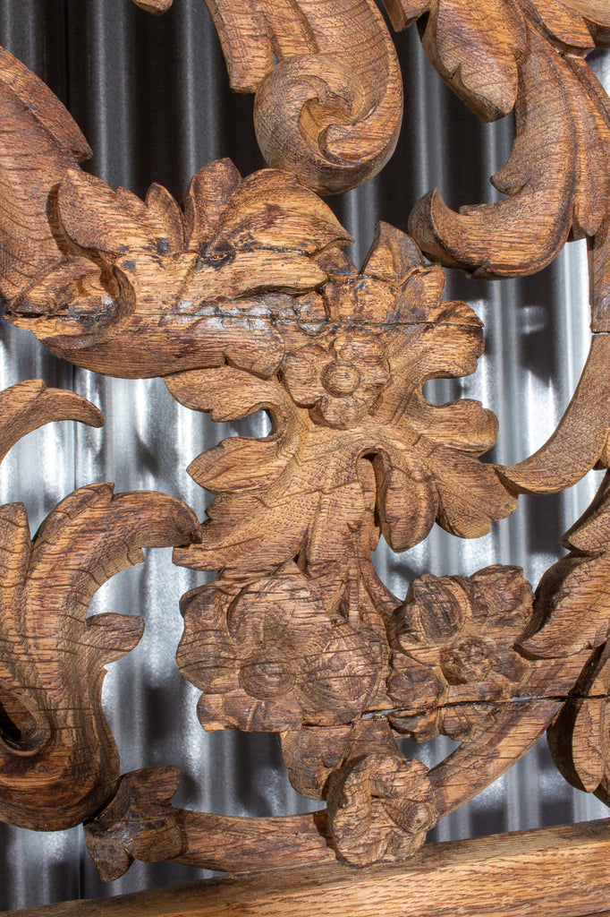 Large Antique French Oak Prie Dieu with Open Carvings
