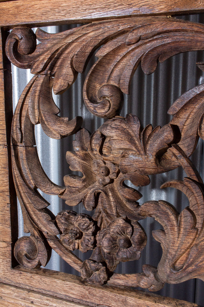Large Antique French Oak Prie Dieu with Open Carvings