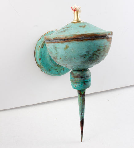 Handmade 10-Inch Copper Oil Lamp Sconce from Sri Lanka