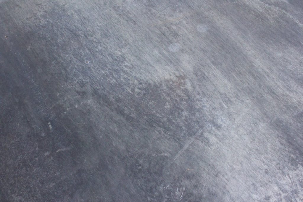 Galvanized Zinc Metal Top Dining Table with Wood Base
