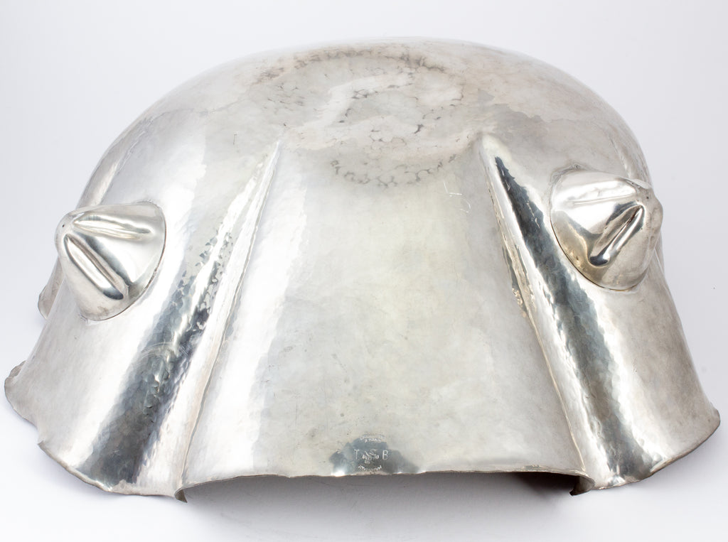 Handmade Vintage Italian Pewter Shell-Form Footed Bowl by Peltro
