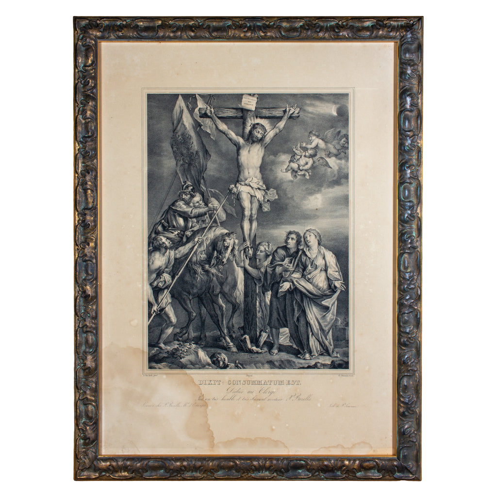 Framed Antique French Religious Print
