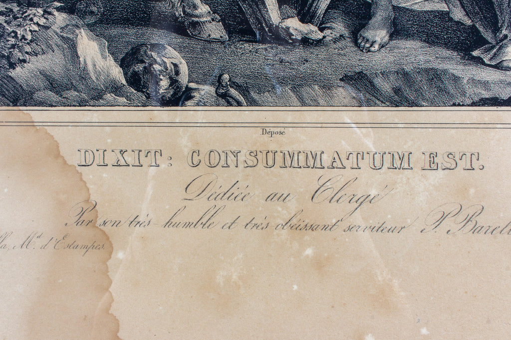 Framed Antique French Religious Print
