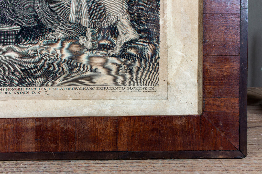Framed Antique European Religious Print