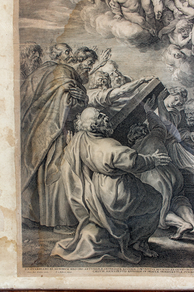 Framed Antique European Religious Print