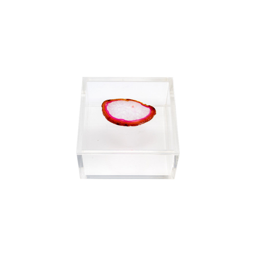 Acrylic Box with Agate Slice - Small