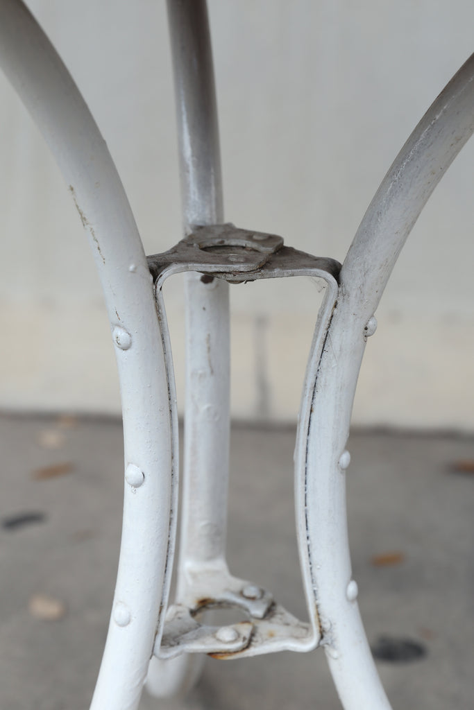 Early 20th Century Painted White Metal Outdoor Garden Patio Table