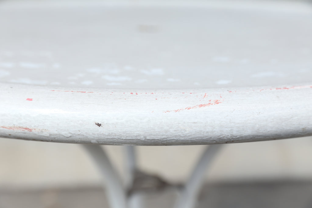 Early 20th Century Painted White Metal Outdoor Garden Patio Table