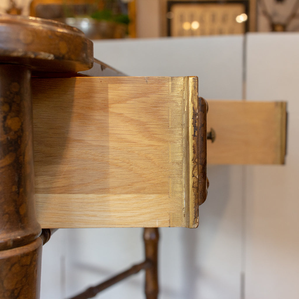20th Century Boho Chic Bamboo Desk with Tortoise Finish