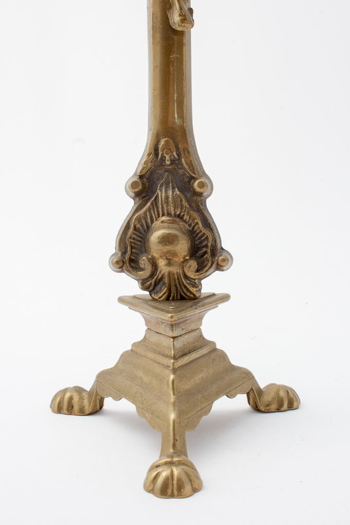 Vintage French Brass Standing Crucifix
