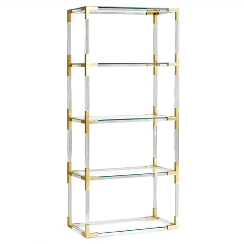 Jacques Brass and Acrylic Etegere from Jonathan Adler