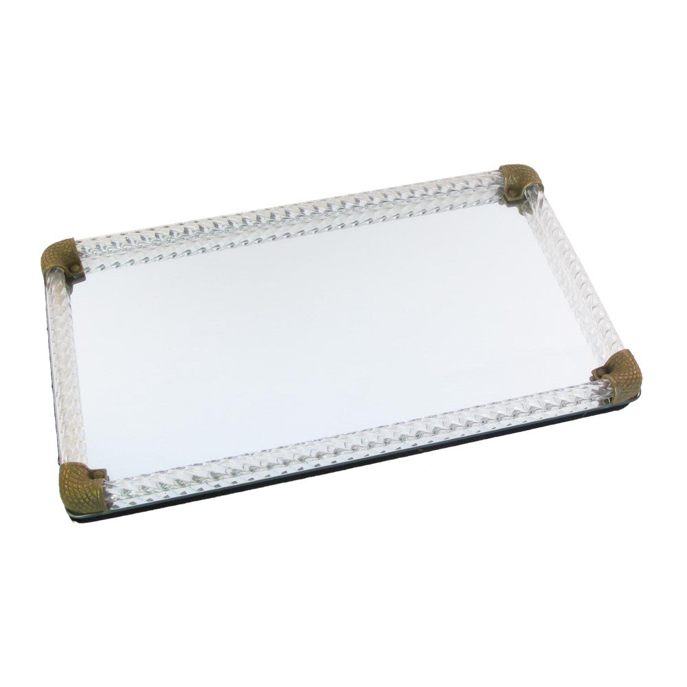 Maison Mirrored Acrylic & Brass Serving Tray