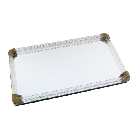 Maison Mirrored Acrylic & Brass Serving Tray