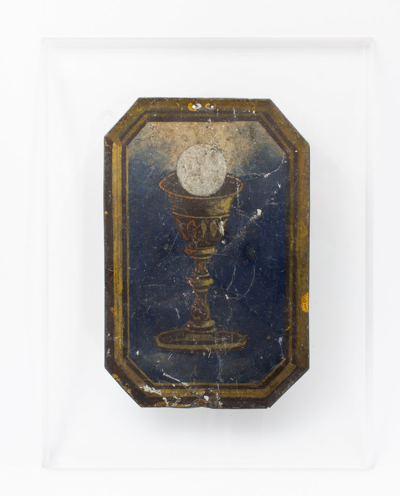 Antique Italian Religious Fragment on Acrylic
