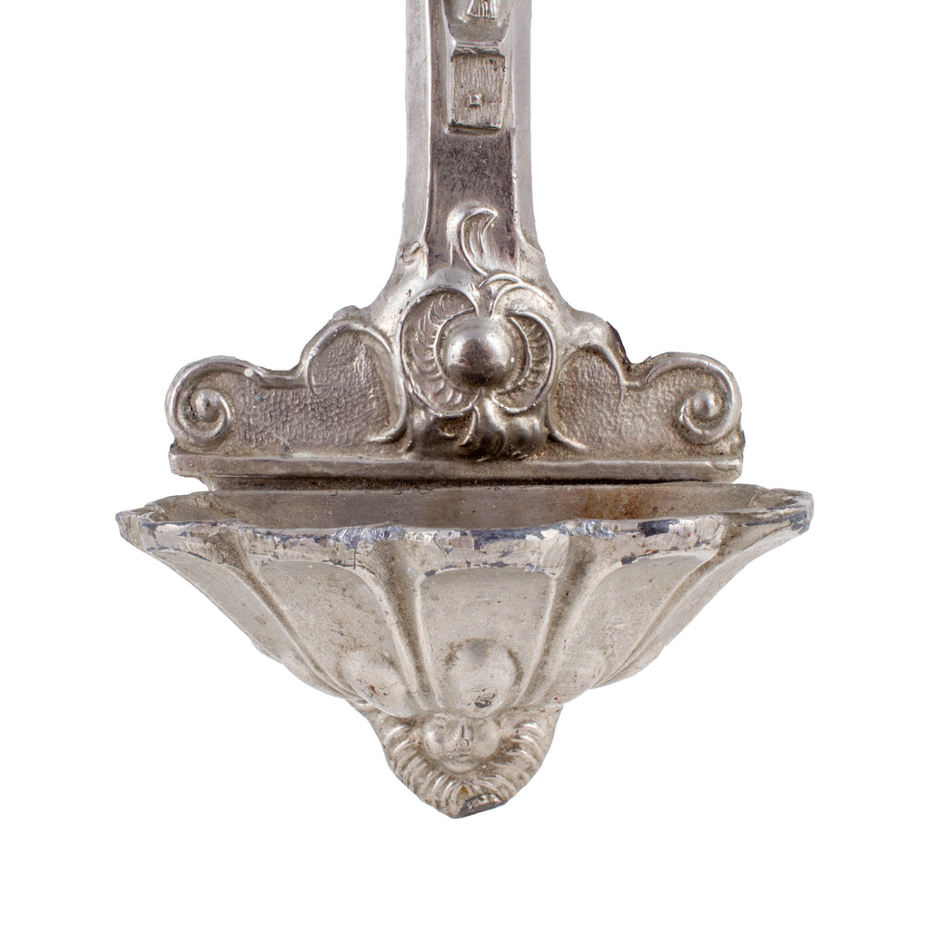 Vintage French Pewter Holy Water Font