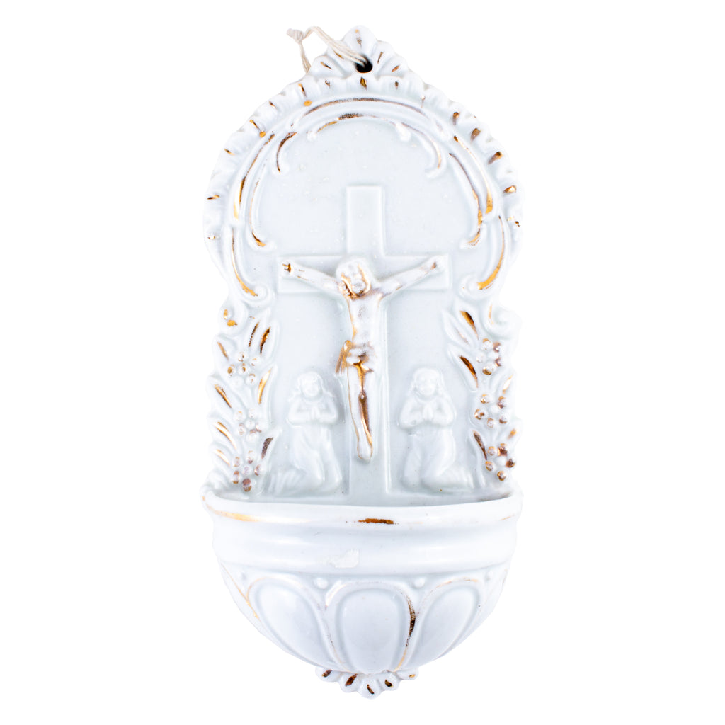 Small Vintage French Porcelain Water Font