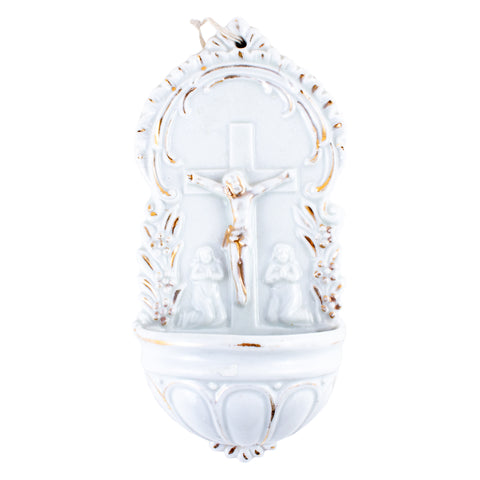 Small Vintage French Porcelain Water Font