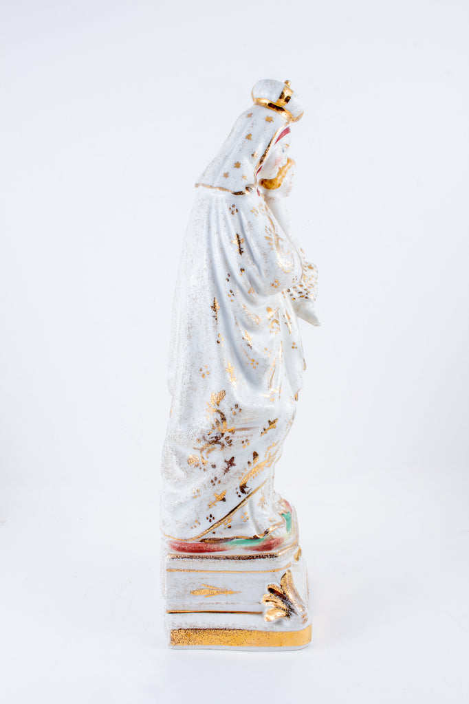 Antique French Porcelain Madonna Statue