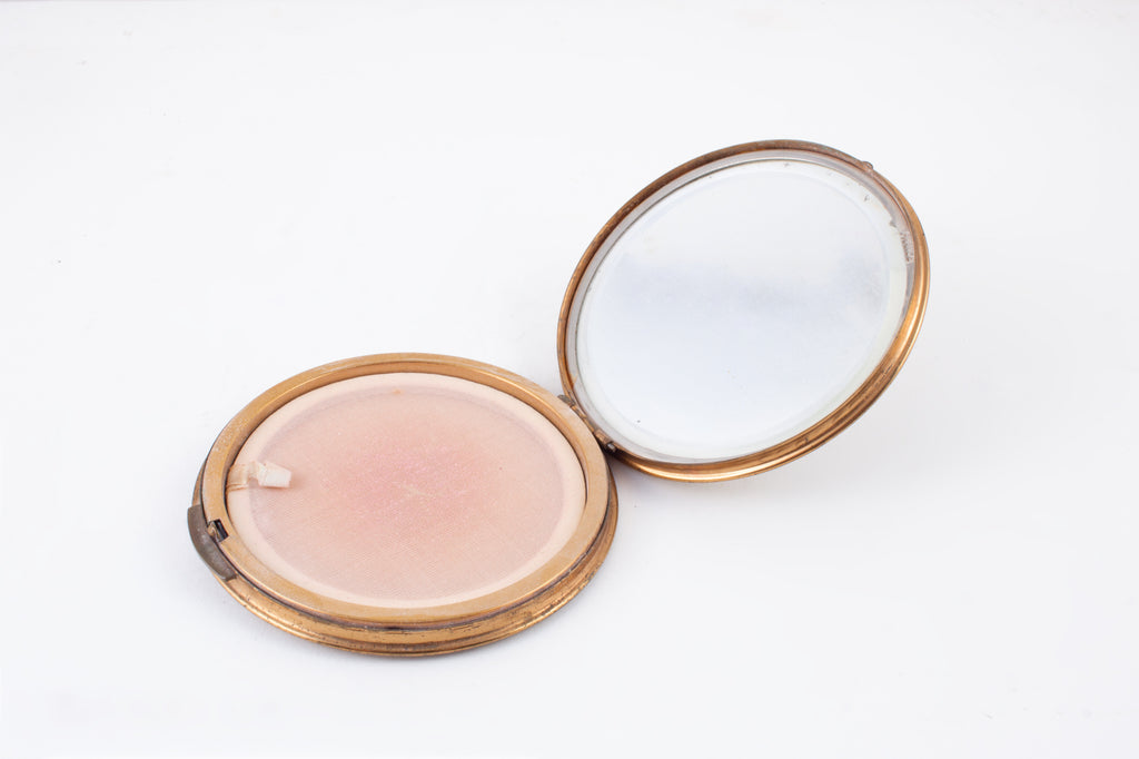 Vintage French Reims Cathedral Souvenir Powder Compact