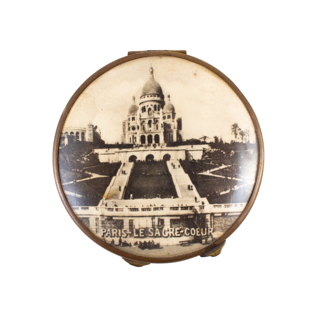 Vintage French Sacré-Cœur Basilica Souvenir Powder Compact