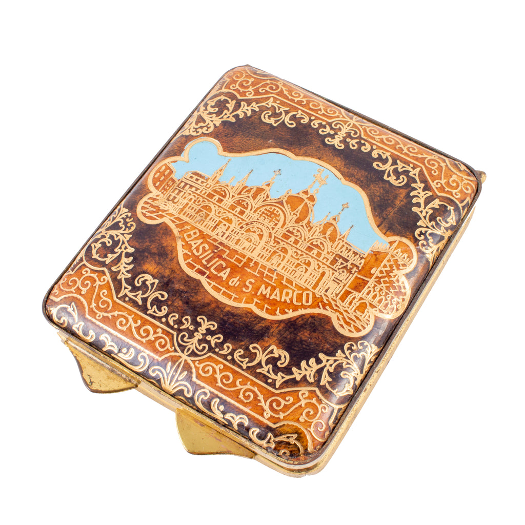 Vintage Italian St. Mark's Basilica Souvenir Powder Compact