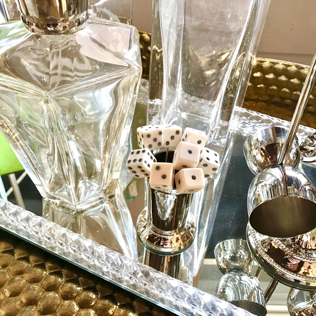 Maison Mirrored Acrylic & Brass Serving Tray