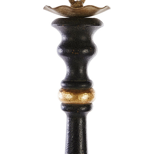 Large Empire Black & Gold Six-Arm Chandelier