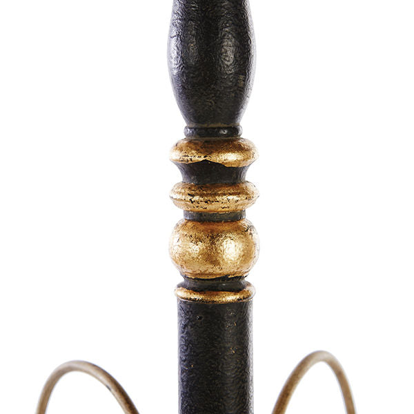 Large Empire Black & Gold Six-Arm Chandelier