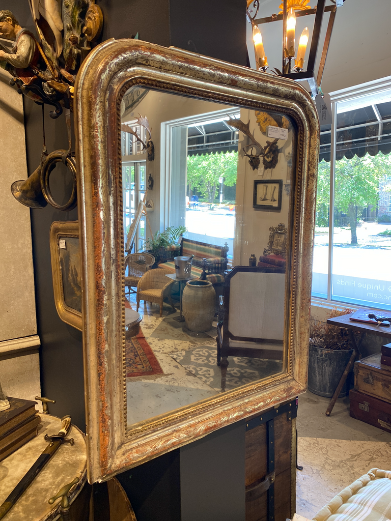 Patinated Antique French Louis Philippe Wall Mirror