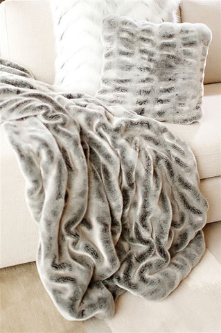 Glacier Grey Mink Faux Fur Throw