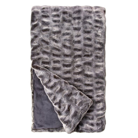 Glacier Grey Mink Faux Fur Throw