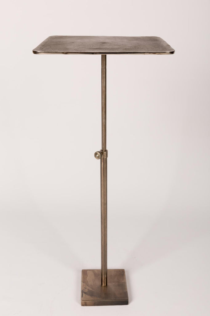 Nickel Drinks Table with Telescoping Base - Two Sizes Available