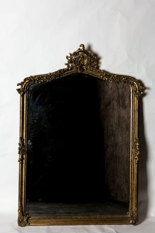 French Henri Hand-Carved Beveled Mirror in Hand Gilt Frame
