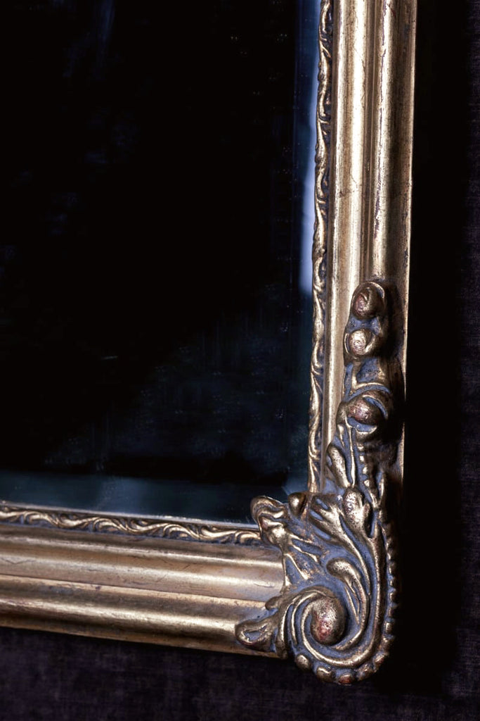 French Henri Hand-Carved Beveled Mirror in Hand Gilt Frame