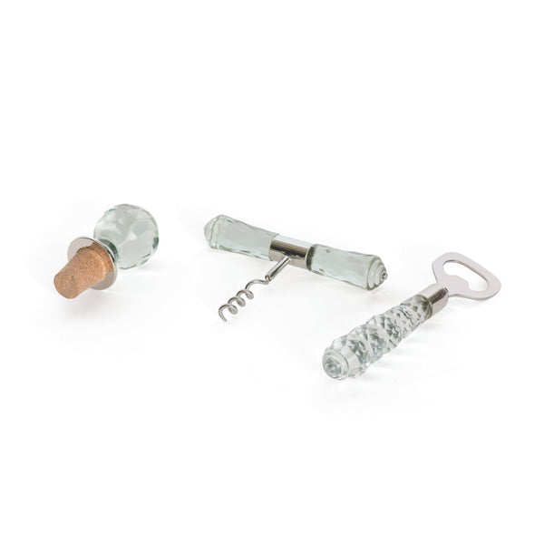 Glass & Nickel Penrose Bar Set