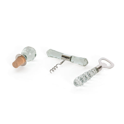 Glass & Nickel Penrose Bar Set