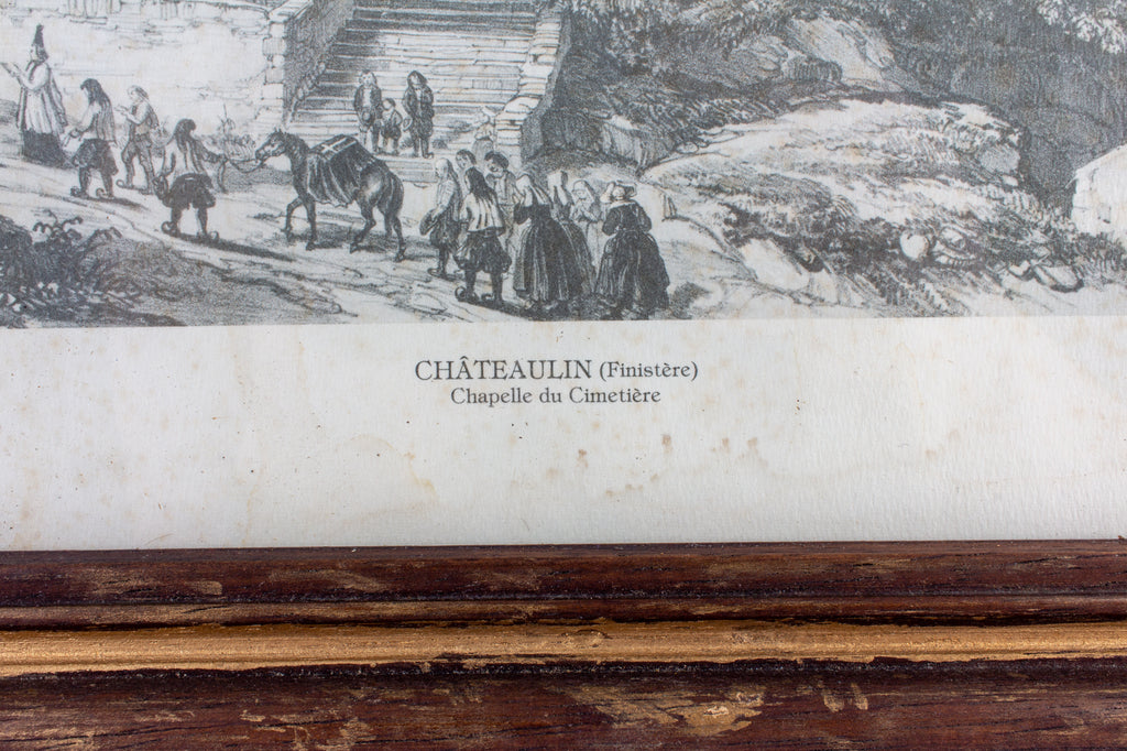Framed Antique French Print "Chateaulin"