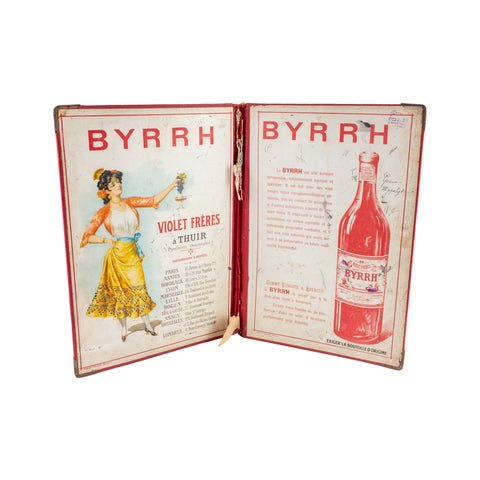 Vintage French Byrrh Aperitif Advertisement Menu Folio