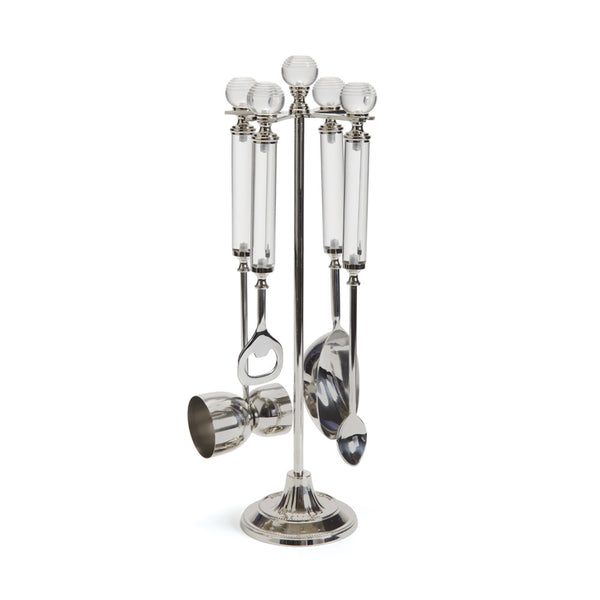 Acrylic & Polished Nickel Bar Tool Set