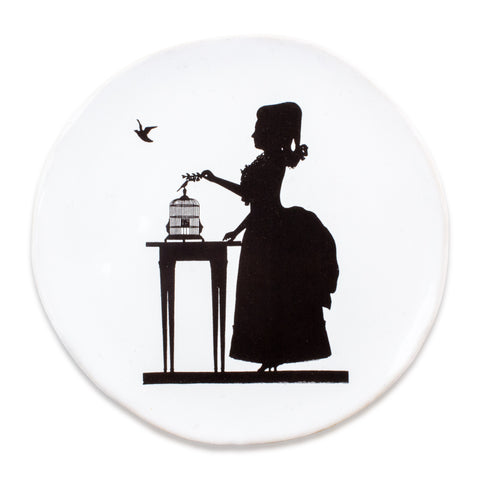 Kuhn Keramik Lady with Birdcage Very Small Plate