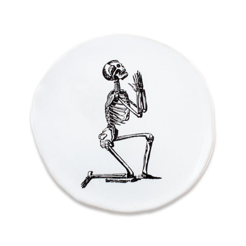 Kuhn Keramik Very Small Plate - Praying Skeleton