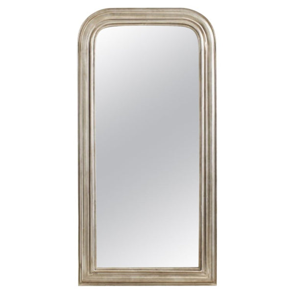 Silver Louis Philippe Mirror in Hammered Metal