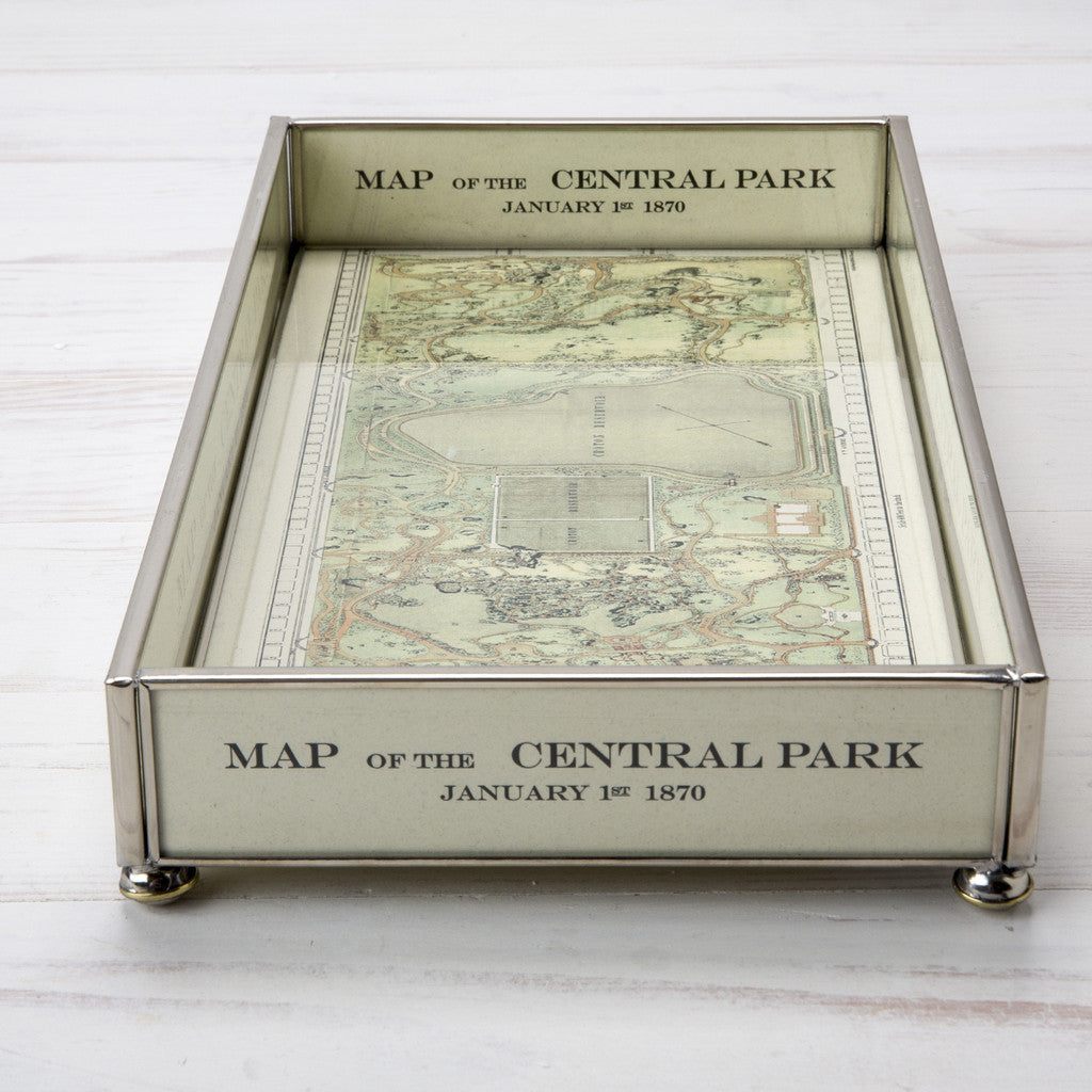 Central Park Map Glass Tray
