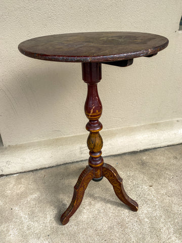 Antique French Tilt-Top Chinoiserie Side Table, circa 1880