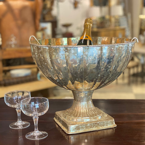 Vintage Silver-plate Champagne Bowl with Bottle Holder