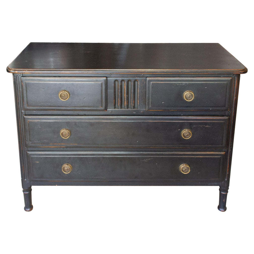Antique French Empire Style Commode in Painted & Waxed Finish with Ring Pulls