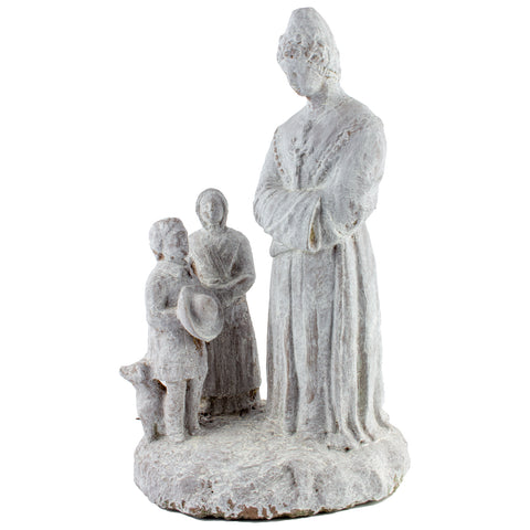 Antique French Plaster Religious Statue