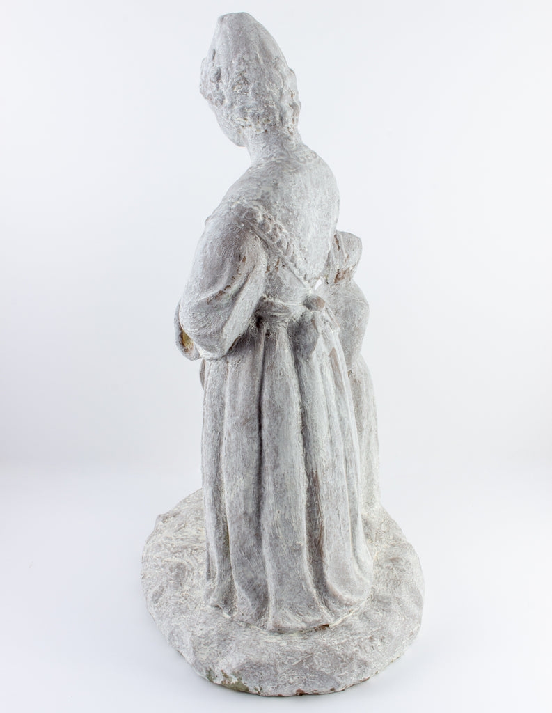 Antique French Plaster Religious Statue