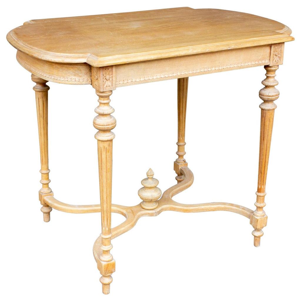Antique Belgian Blond Wood Louis XVI Style Side Table